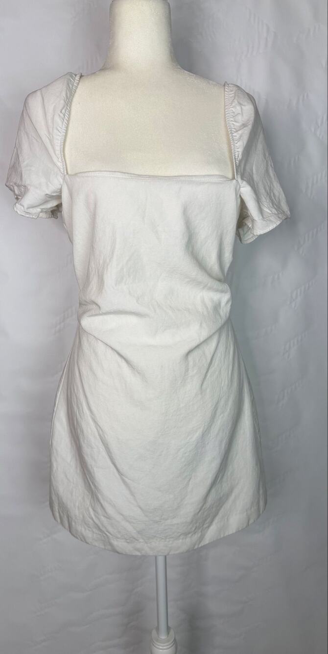 Zara White Summer Mini Dress Lined Criss Cross Back